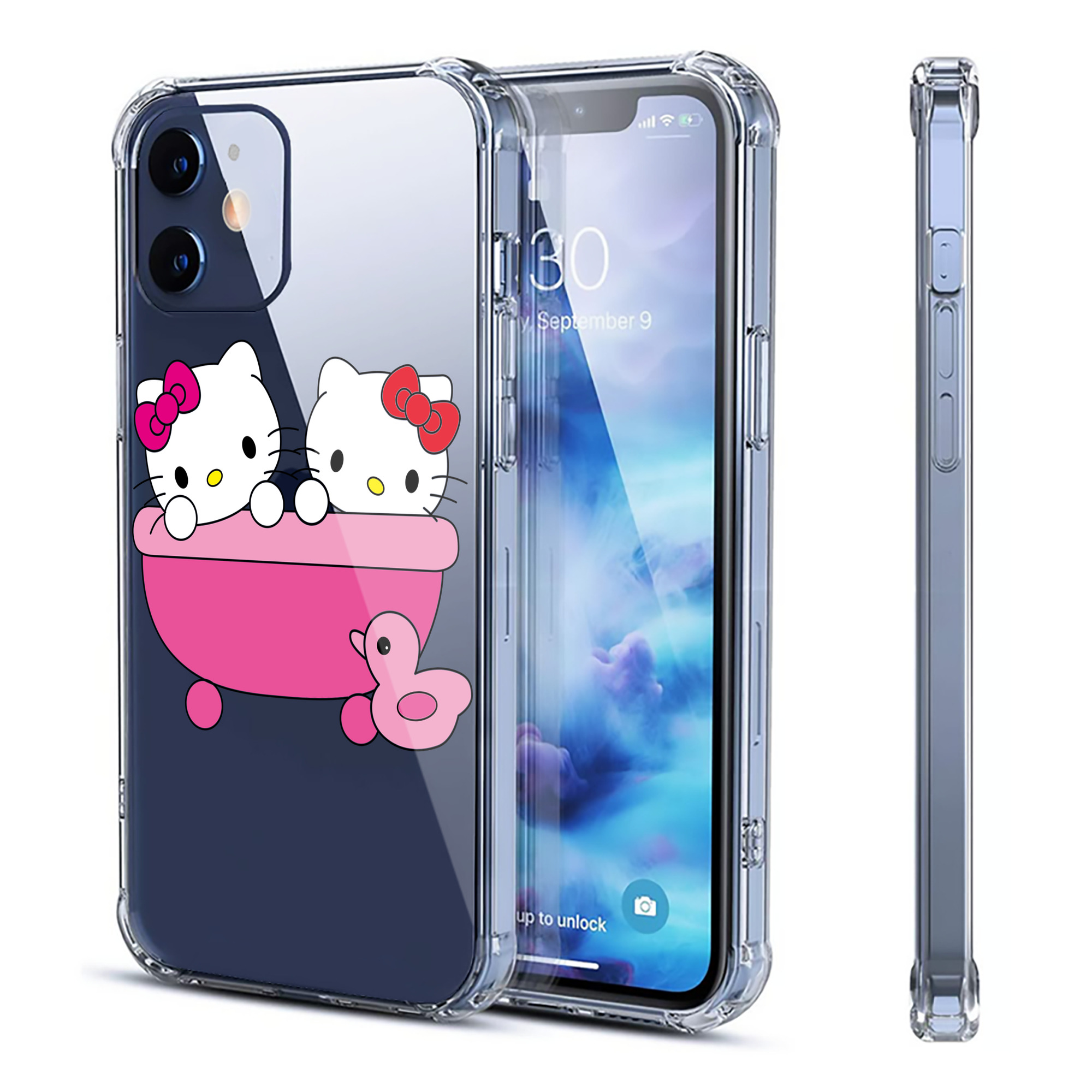 （画像用） Hello Kitty ハローキティ 【iPhone 12シリーズ対応】透明スマホケース（クリアソフトケース）